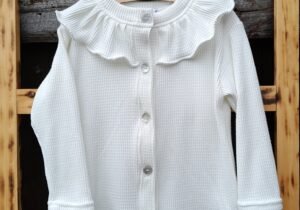 Saco chenille punto panal para niña
